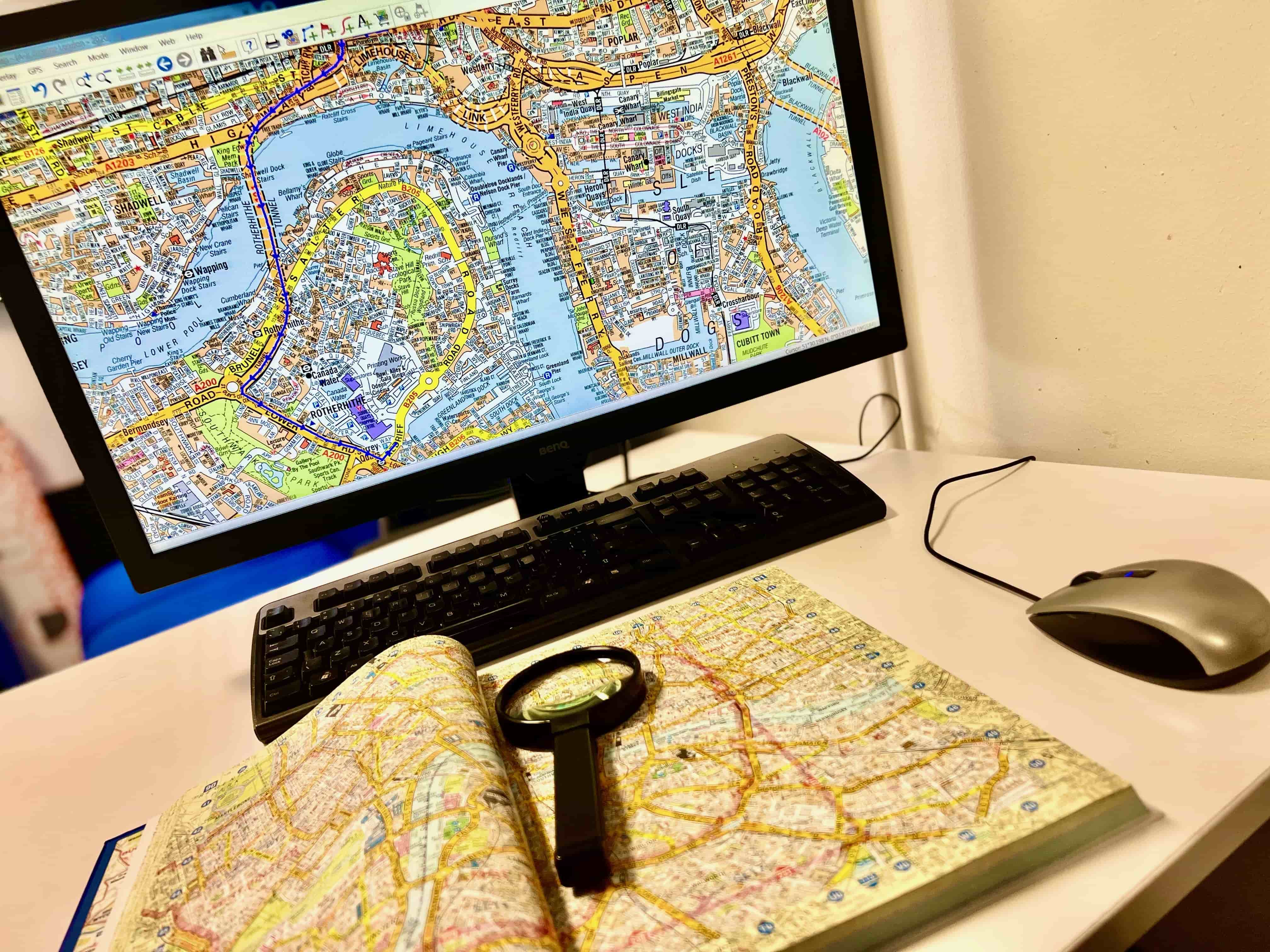 TFL PCO topographical map training on a computer